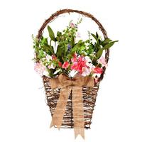 Vickerman 20" Artificial Mixed Pink/White Flower Basket