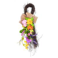 Vickerman 28" Artificial Bright Mixed Floral Teardrop