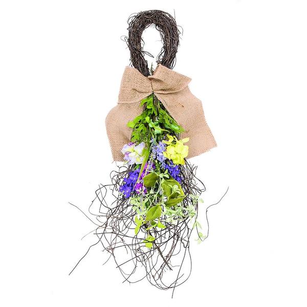 28" Artificial Mixed Greenery Floral Teardrop