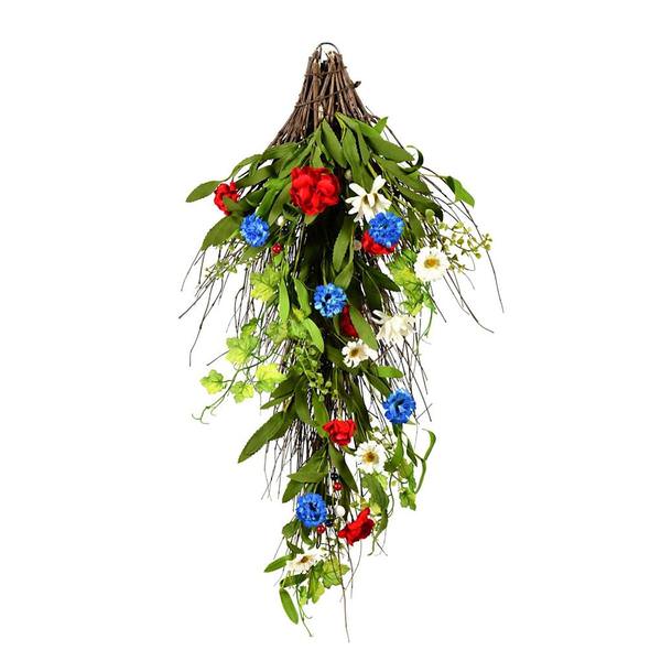 24" Artificial Mixed Floral Teardrop