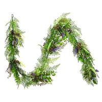 Vickerman 6' Artificial Green / Purple Maytime Garland
