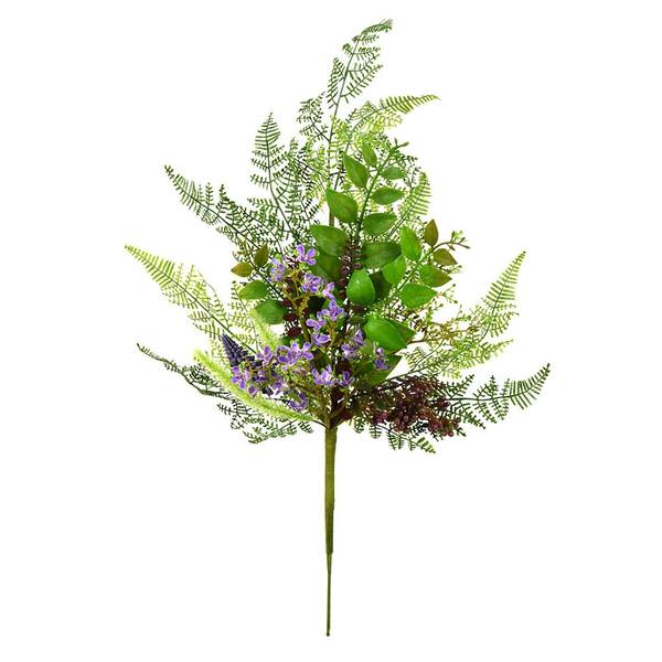 21.5" Artificial Green / Purple Maytime Spray (2 pack)