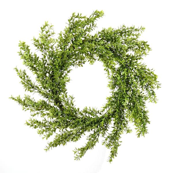 30" Artificial Green Boxwood Moderne Wreath