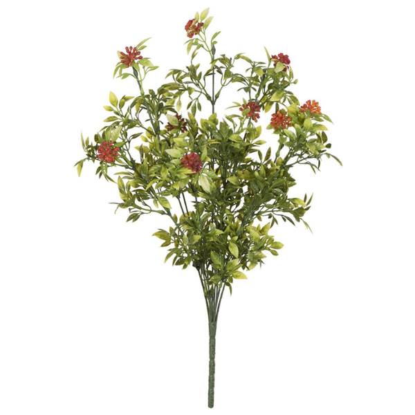 17" Artificial Green Pea Leaf Orange Berry Spray (2 pack)