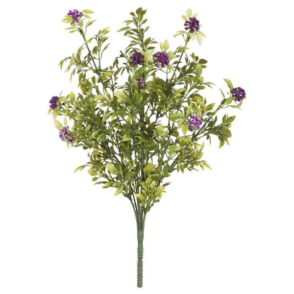 17" Artificial Green Pea Leaf Purple Berry Spray (2 pack)