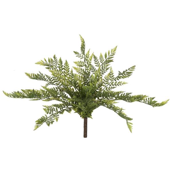 17" Artificial Green Rabbit Foot Fern Bush (2 pack)