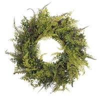 Vickerman 22" Artificial Green Fern Wreath