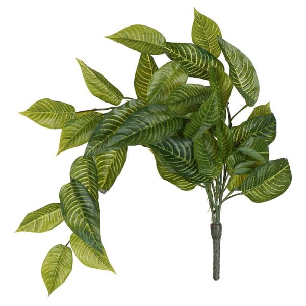 24" Artificial Green Zebra Leaf Bush Vine (2 pack)