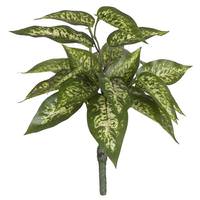 Vickerman 11" Artificial Green Dieffenbachia Bush (3 pack)