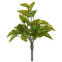 View 12" Artificial Green Pothos Leaf Bush (3 pack)