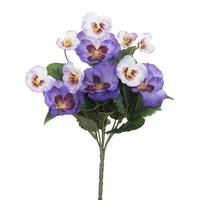 Vickerman 10" Artificial Purple Pansy Bush (4 pack)