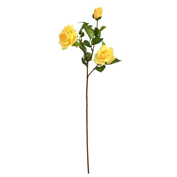 29" Artificial Yellow Real Touch Rose Spray (3 pack)