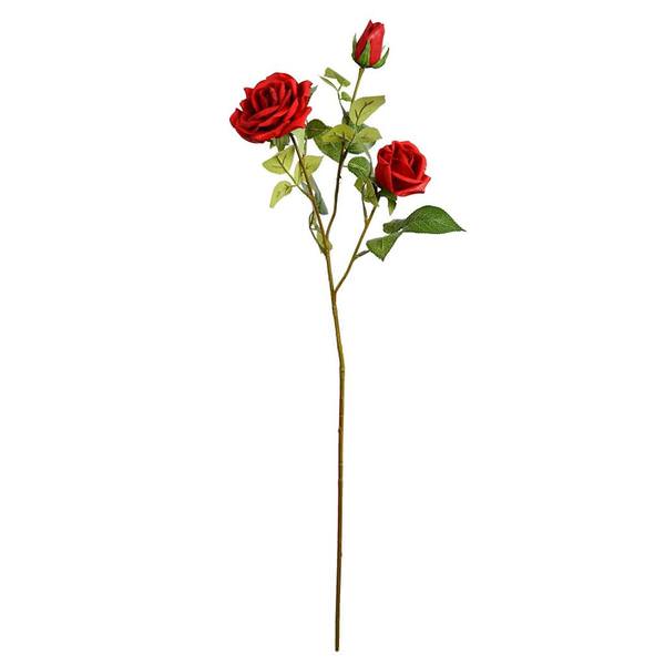 29" Artificial Red Real Touch Rose Spray (3 pack)
