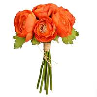 Vickerman 9" Artificial Mini Orange Ranunculus Bundle (3 pack)
