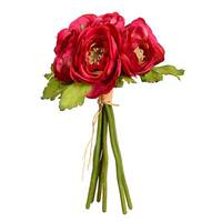 Vickerman 9" Artificial Mini Fuchsia Ranunculus Bundle (3 pack)