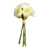 Vickerman 9" Artificial Mini White Ranunculus Bundle (3 pack)