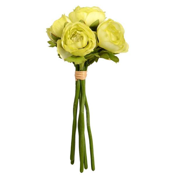 9" Artificial Mini Green Ranunculus Bundle (3 pack)