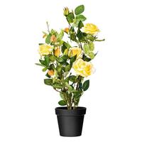 21" Artificial Potted Yellow Rose Plant