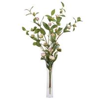 Vickerman 24" Artificial Pink Tea Rose in Glass