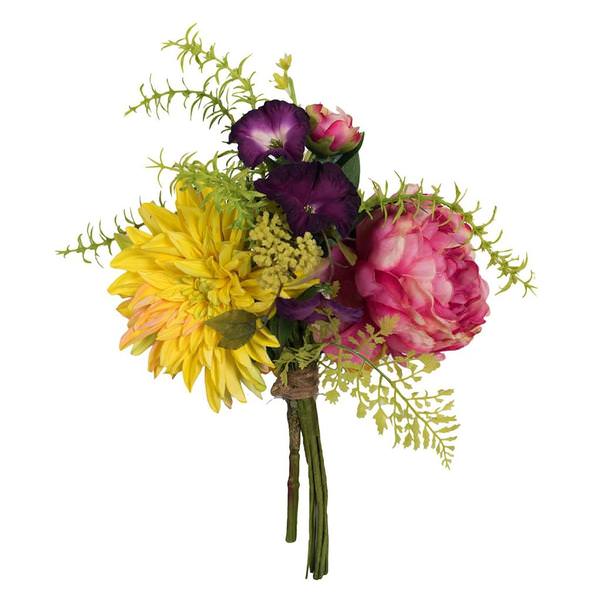 15" Artificial Mixed Bouquet with Peony & Dahlia
