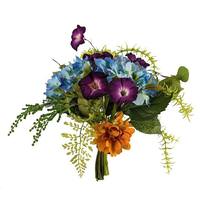 Vickerman 15" Artificial Mixed Bouquet with Blue Hydrangea