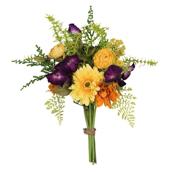16" Artificial Mixed Bouquet with Yellow Gerbera Daisy