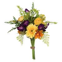 Vickerman 16" Artificial Mixed Bouquet with Yellow Gerbera Daisy