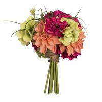 Vickerman 8" Artificial Mixed Poppy/Dahlia/Succulent Bouquet