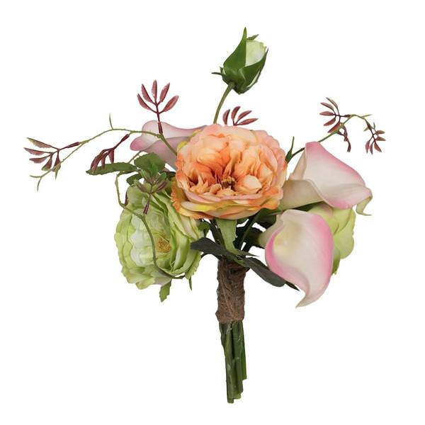 12.5" Artificial Mixed Rose/ Pink Calla Lily Bouquet