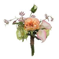 Vickerman 12.5" Artificial Mixed Rose/ Pink Calla Lily Bouquet