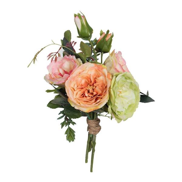 12" Artificial Mixed Rose /Sedum /Succulent Bouquet