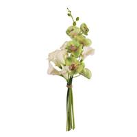 Vickerman 21" Artificial Green Real Touch Orchid with White Calla Lily Bundle