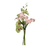 Vickerman 21" Artificial Green Orchid with White/Pink Calla Lily Bundle
