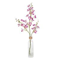 Vickerman 20.5" Artificial Mini Purple Orchid With Glass Pot