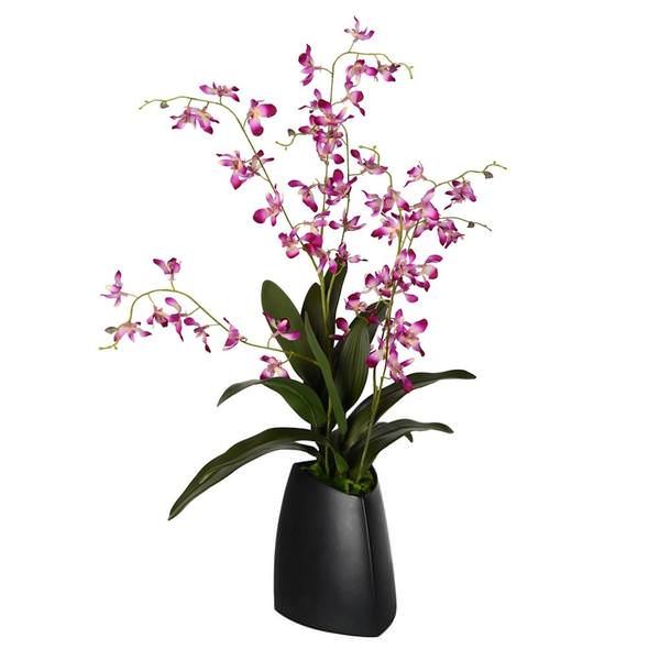 29" Artificial Mini Purple Orchid With Ceramic Pot