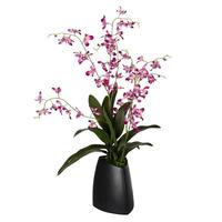 Vickerman 29" Artificial Mini Purple Orchid With Ceramic Pot