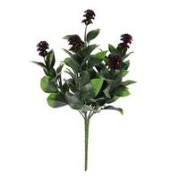Vickerman 13.5" Artificial Blueberry Ficus Bush (3 pack)