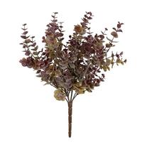 Vickerman 14" Artificial Green / Red Mini Jade Leaf Bush (3 pack)