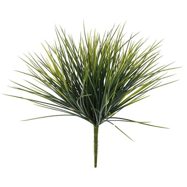 15" Artificial Green Grass Bush
