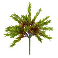 Vickerman 10.5" Artificial Green Mini Leaf Bush (4 pack)