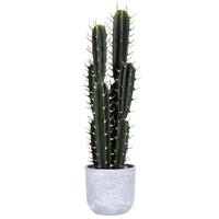 Vickerman 27.5" Artificial Green Cactus in Concrete Pot