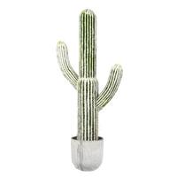 Vickerman 48" Artificial Green / White Cactus in Concrete Pot