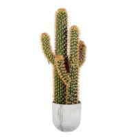 Vickerman 48" Artificial Green / Yellow Cactus in Concrete Pot