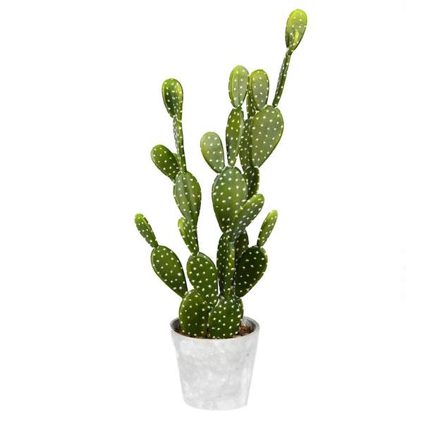 29" Artificial Green Cactus in Concrete Pot