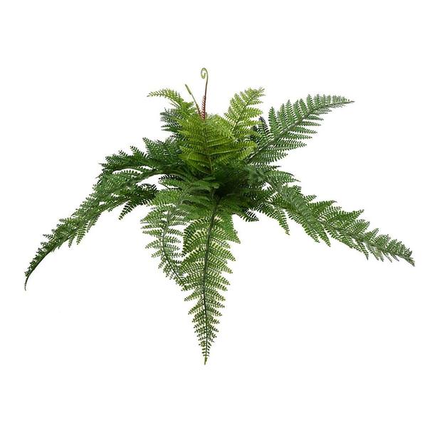 16" Artificial Green Leather Fern (2 pack)