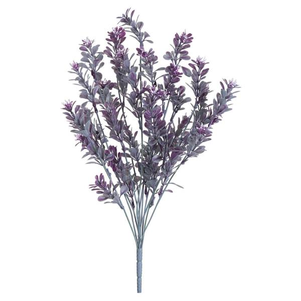 18.5" Artificial Purple Mini Leaf Bush (4 pack)
