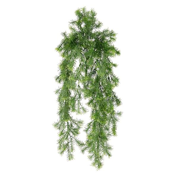 29.5" Artificial Green Spring Grass Hanging Bush (2 pack)
