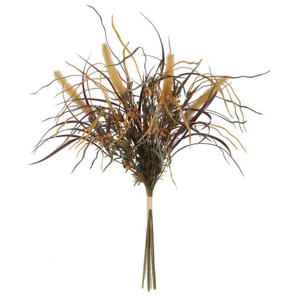 27" Artificial Yellow Euphorbia Onion Grass Bush