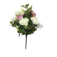 Vickerman 21" Artificial Pink/White Peony/Hydrangea Spray