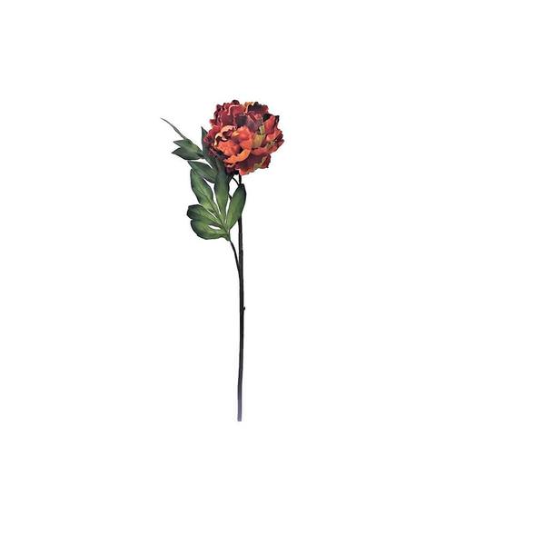 25" Artificial Orange Peony Stem (3 pack)
